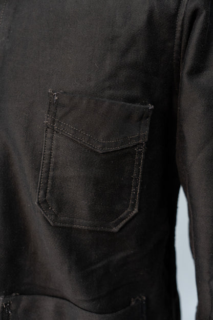~30s French Work Black Light Moleskin Jacket "4 Buttons"