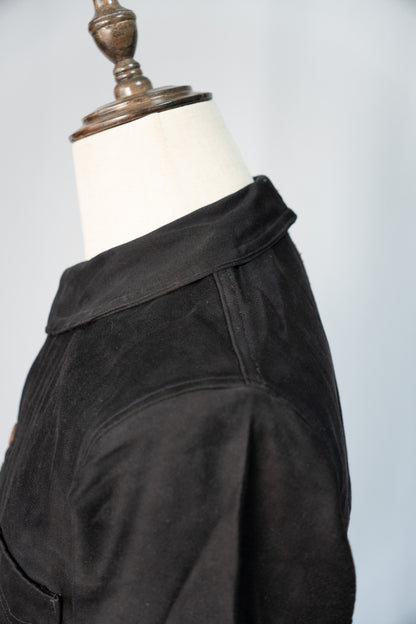 ~30s French Work Black Light Moleskin Jacket "4 Buttons"