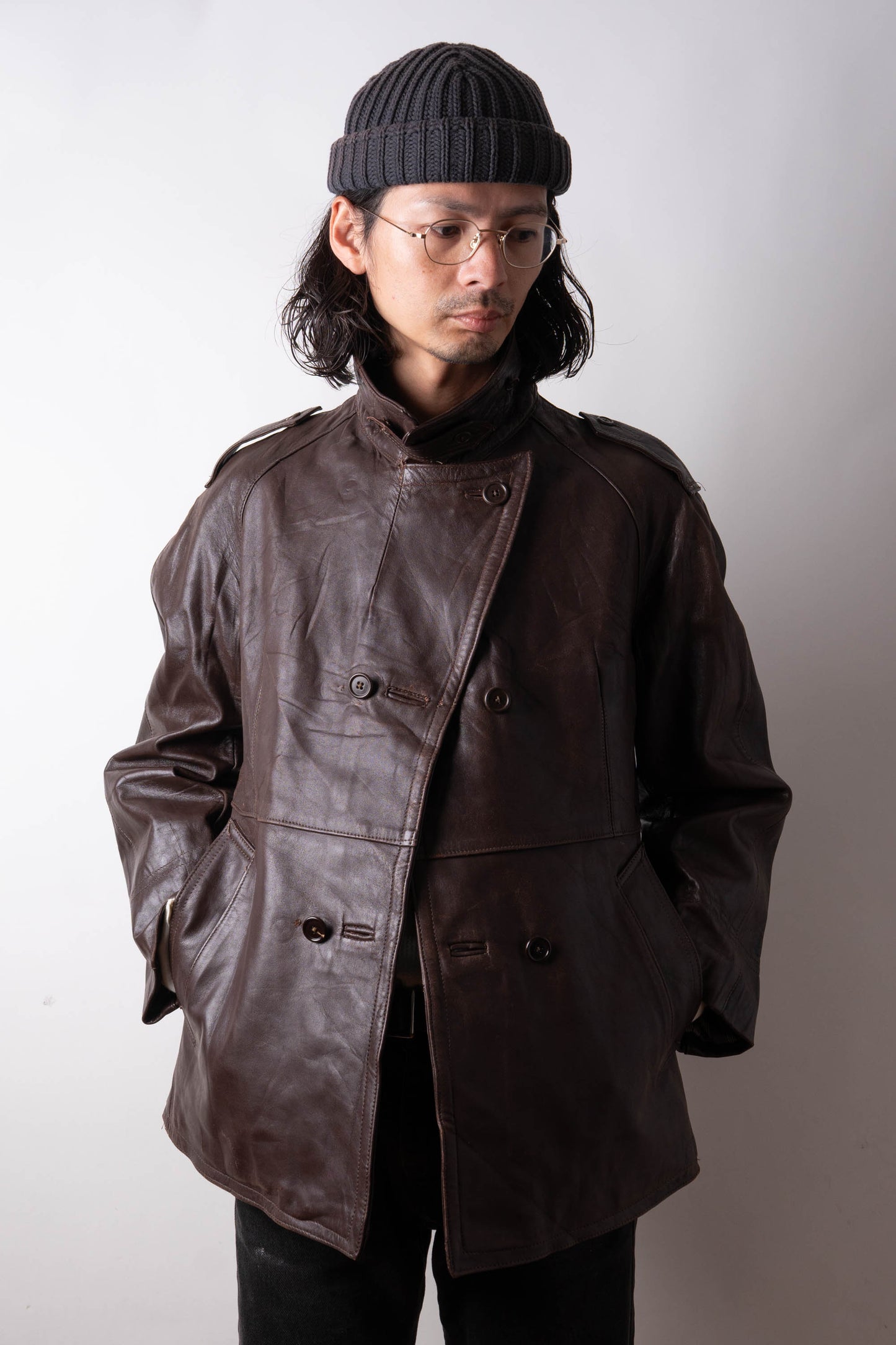 法国陆军M49机车皮夹克