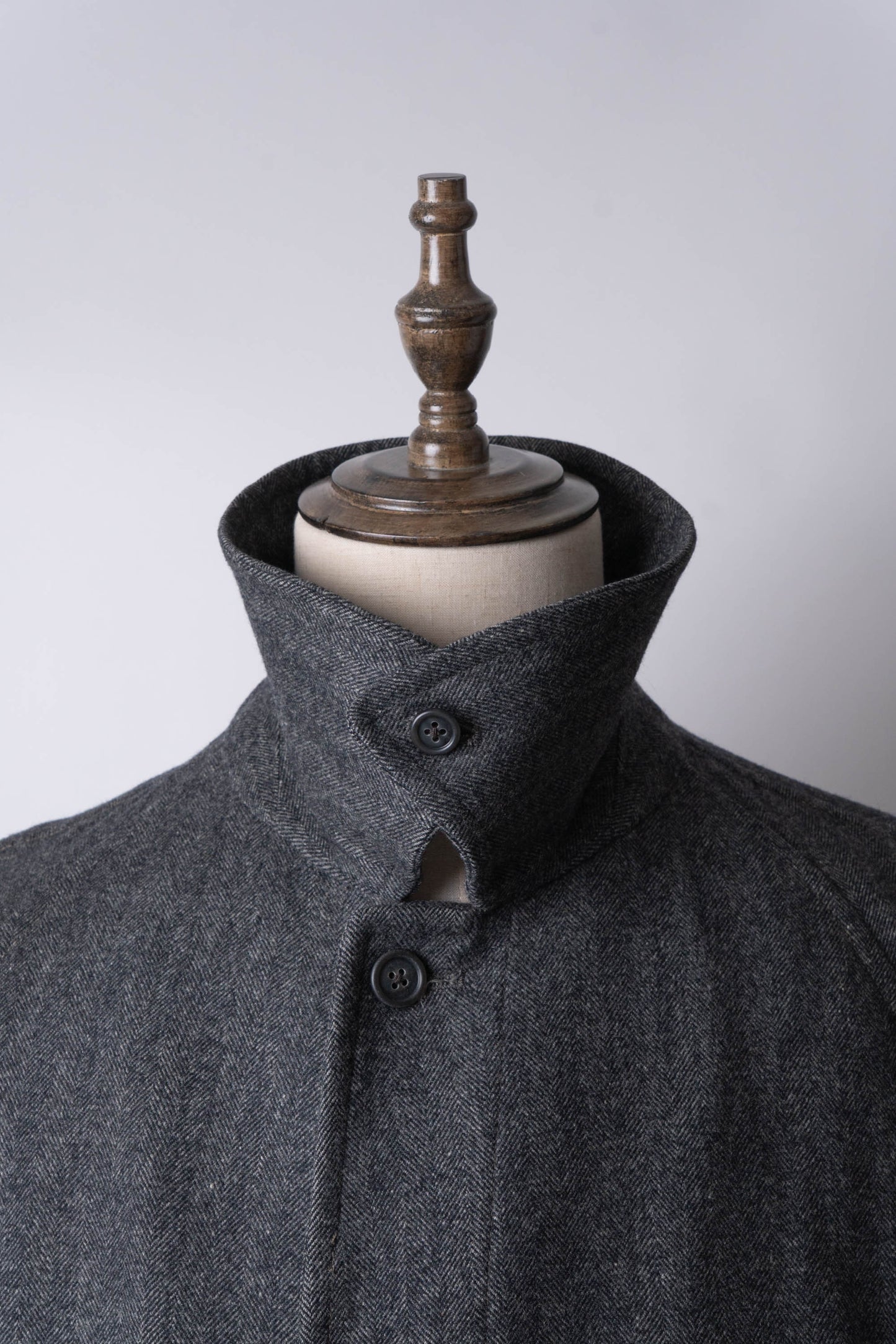 80s burberry herrinbone wool balmacaan coat