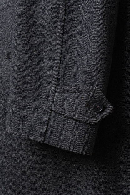 80s burberry herrinbone wool balmacaan coat