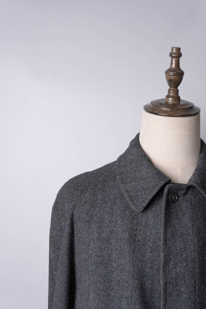 80s burberry herrinbone wool balmacaan coat