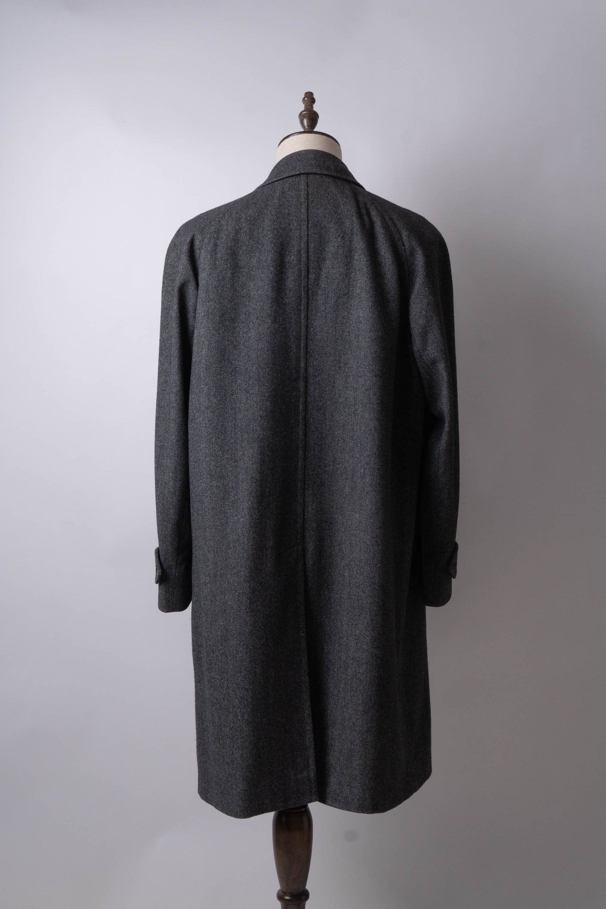 80s burberry herrinbone wool balmacaan coat
