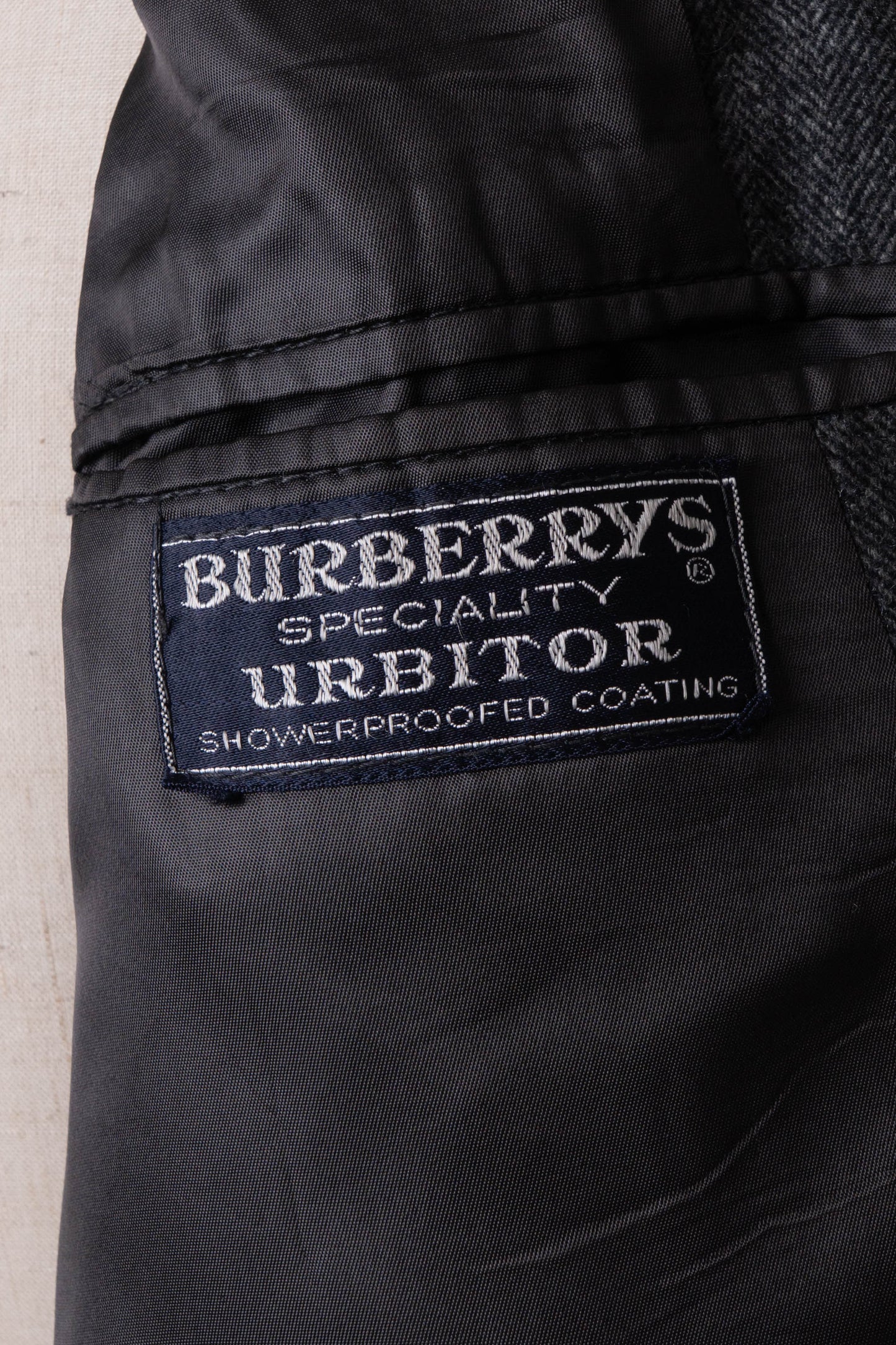 80s burberry herrinbone wool balmacaan coat