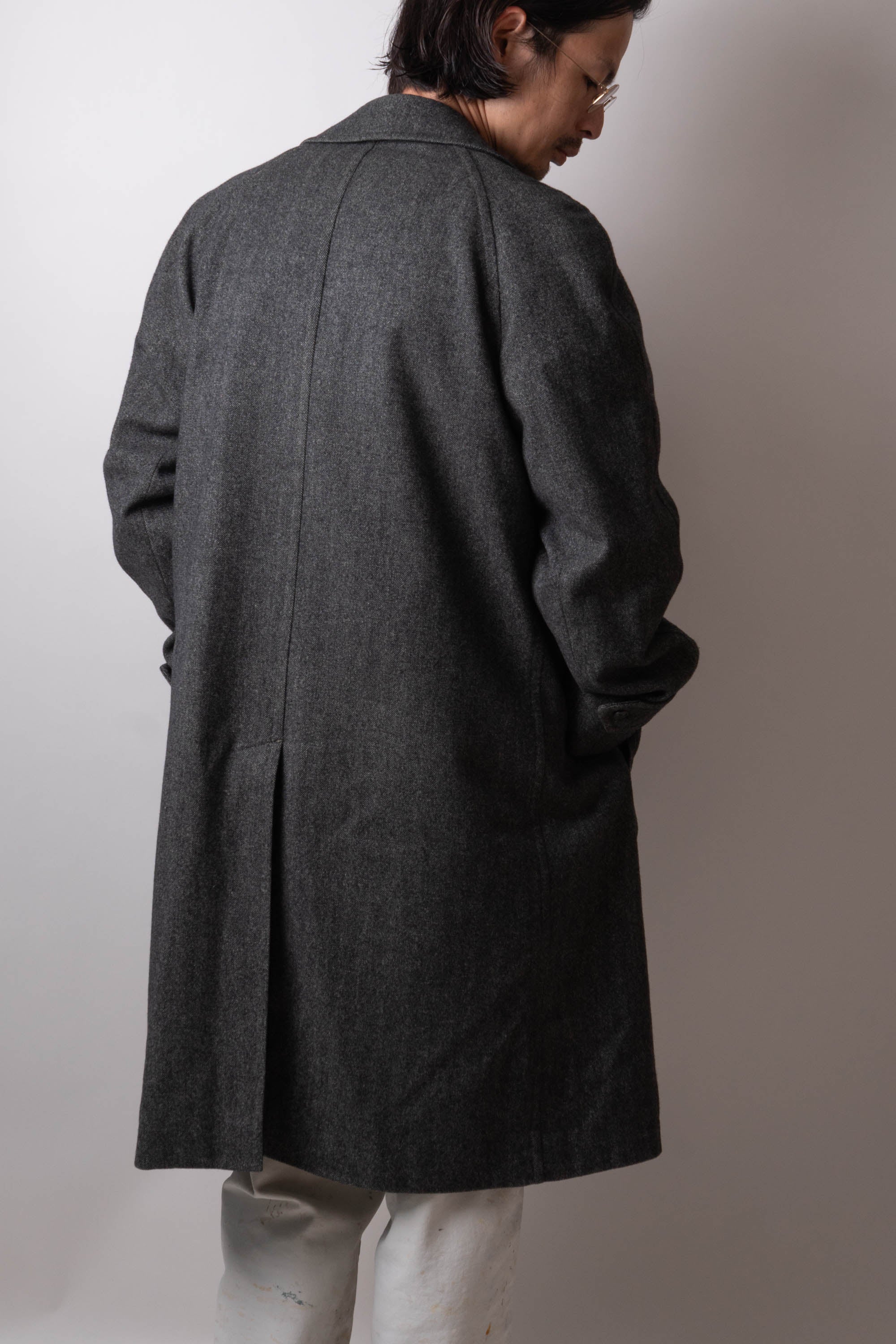 Burberrys ウールヘリンボーン バルマカーンコート イギリス製 80s burberry herrinbone wool balmacaan coat – edeak vintage