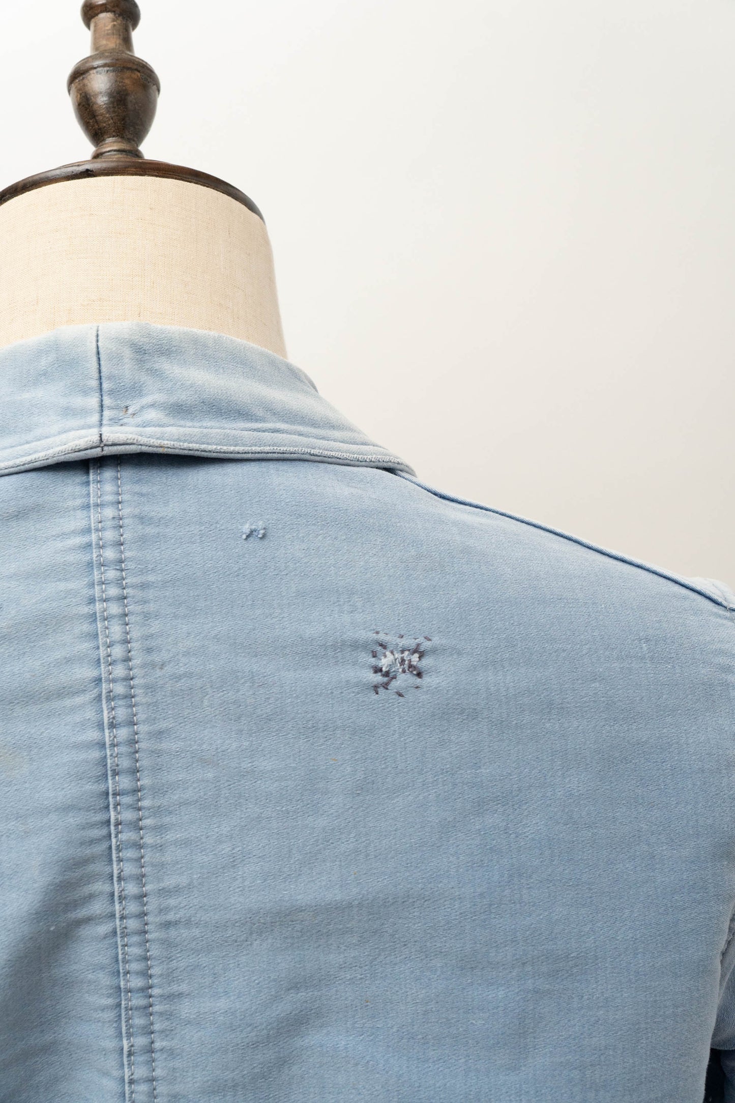 40s french work blue moleskin jacket good fade