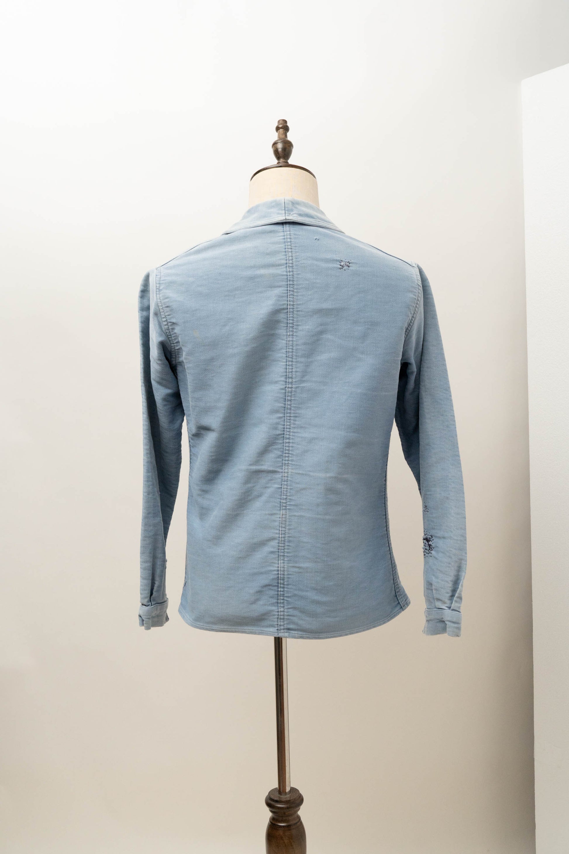 40s french work blue moleskin jacket good fade