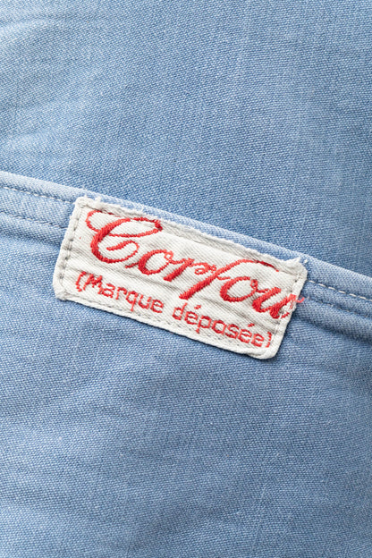40s french work blue moleskin jacket good fade