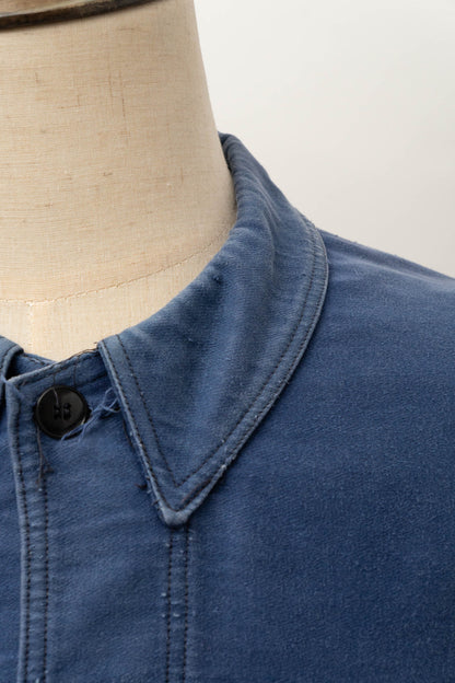 40s french work blue moleskin jacket