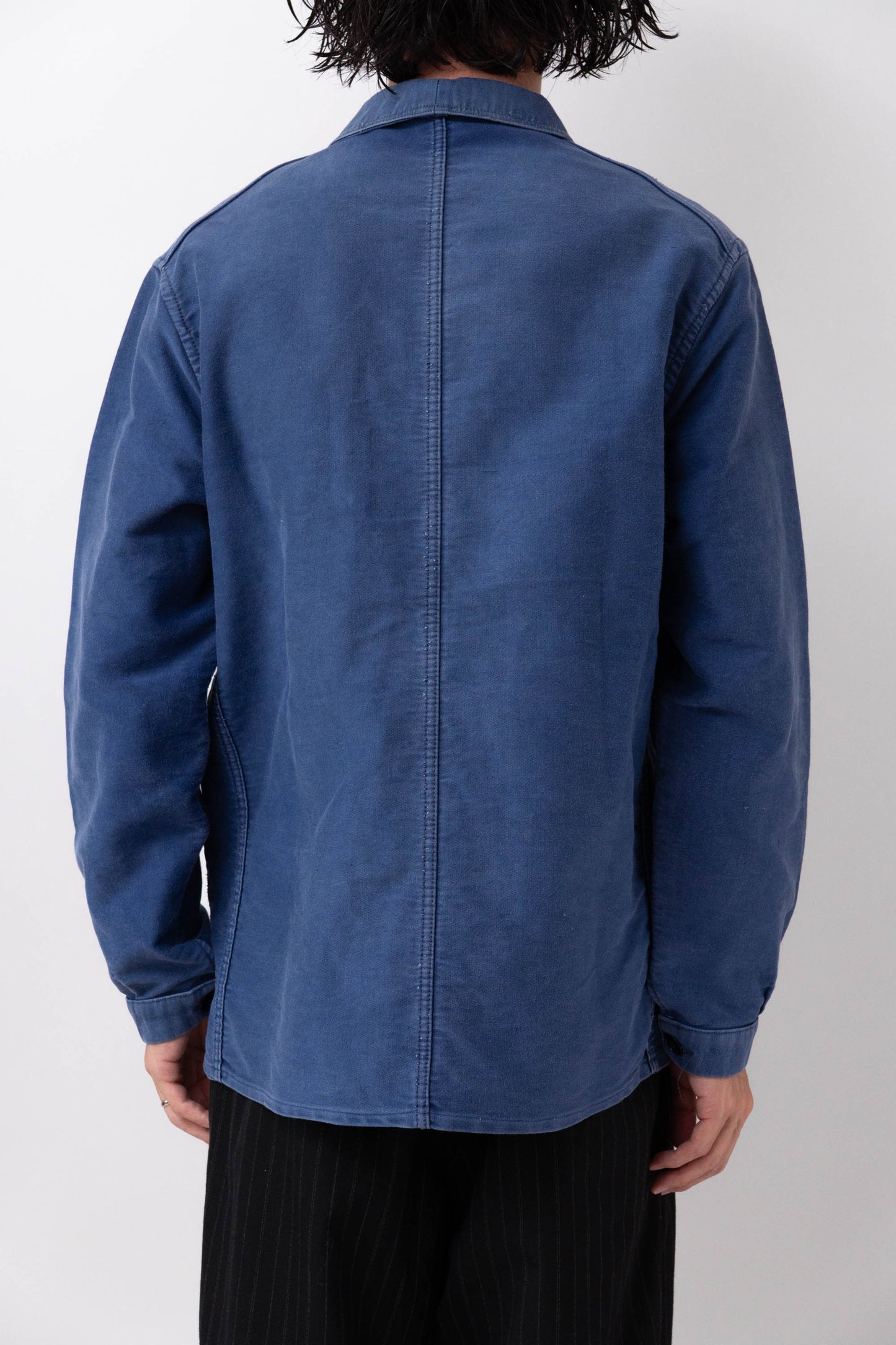 40s french work blue moleskin jacket