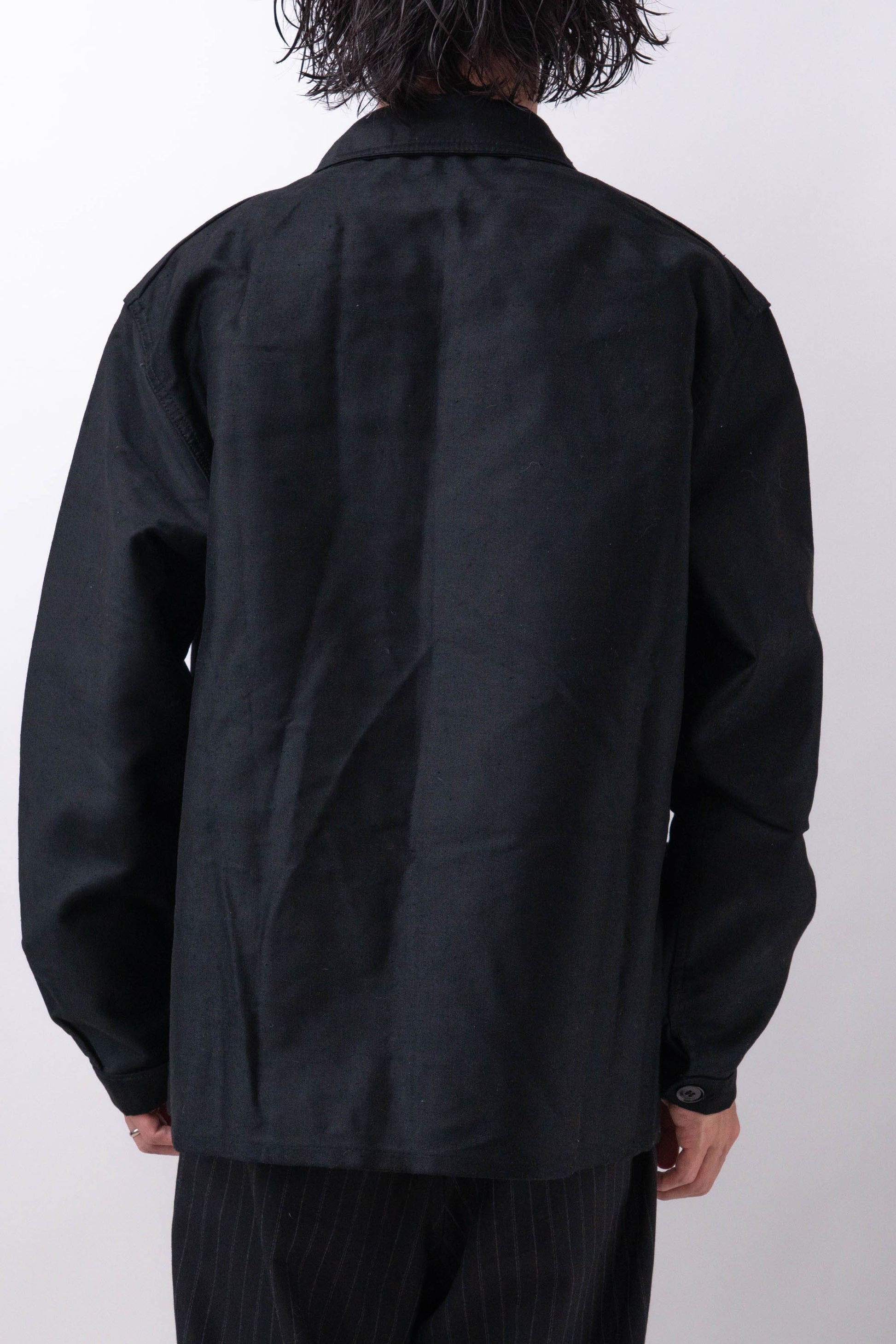 50s French Work Black Moleskin Jacket "Le Mont St Michel"size58 deadstock