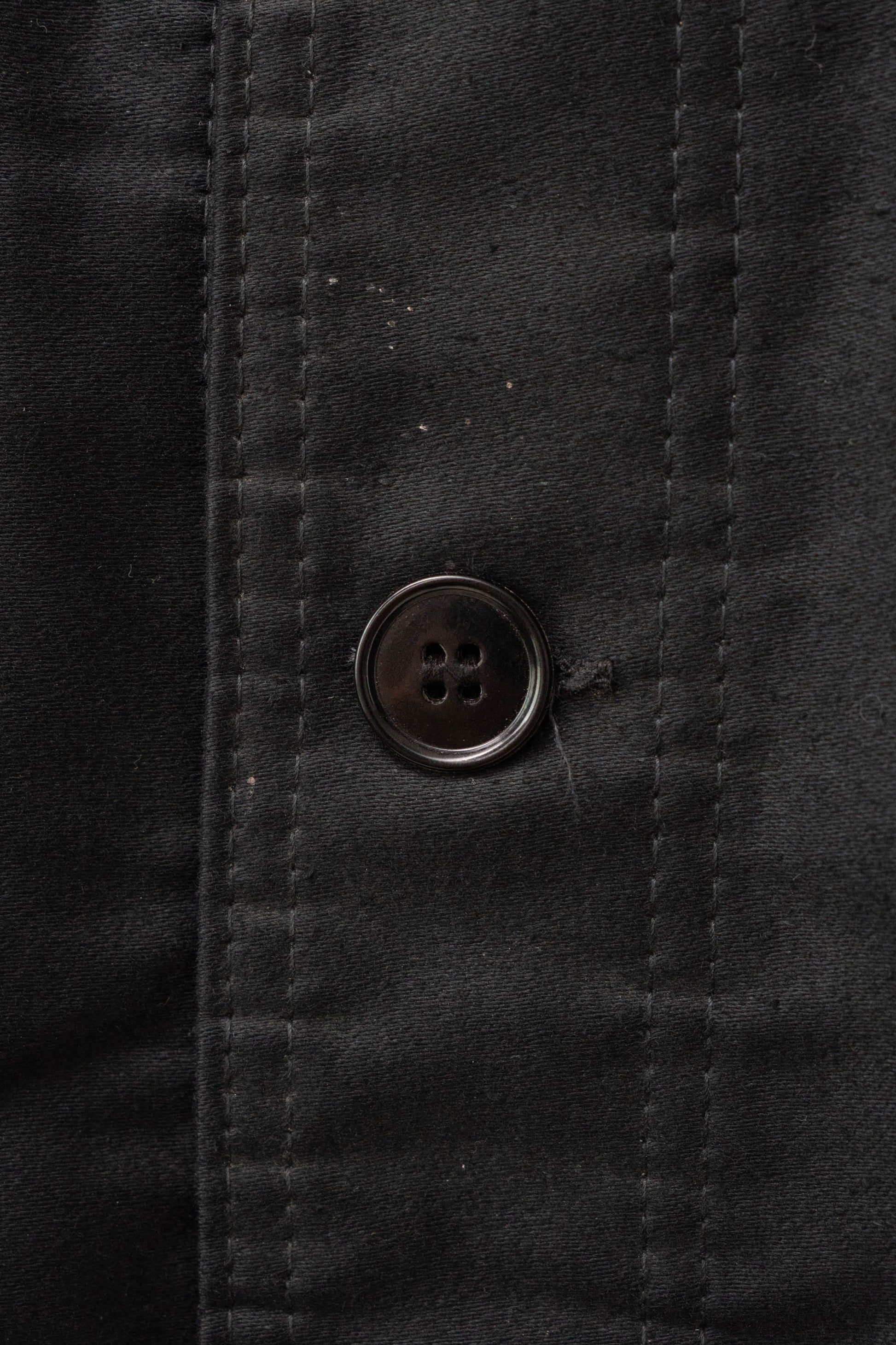 50s French Work Black Moleskin Jacket "Le Mont St Michel"size58 deadstock