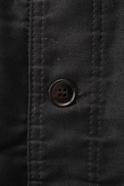 50s French Work Black Moleskin Jacket "Le Mont St Michel"size58 deadstock