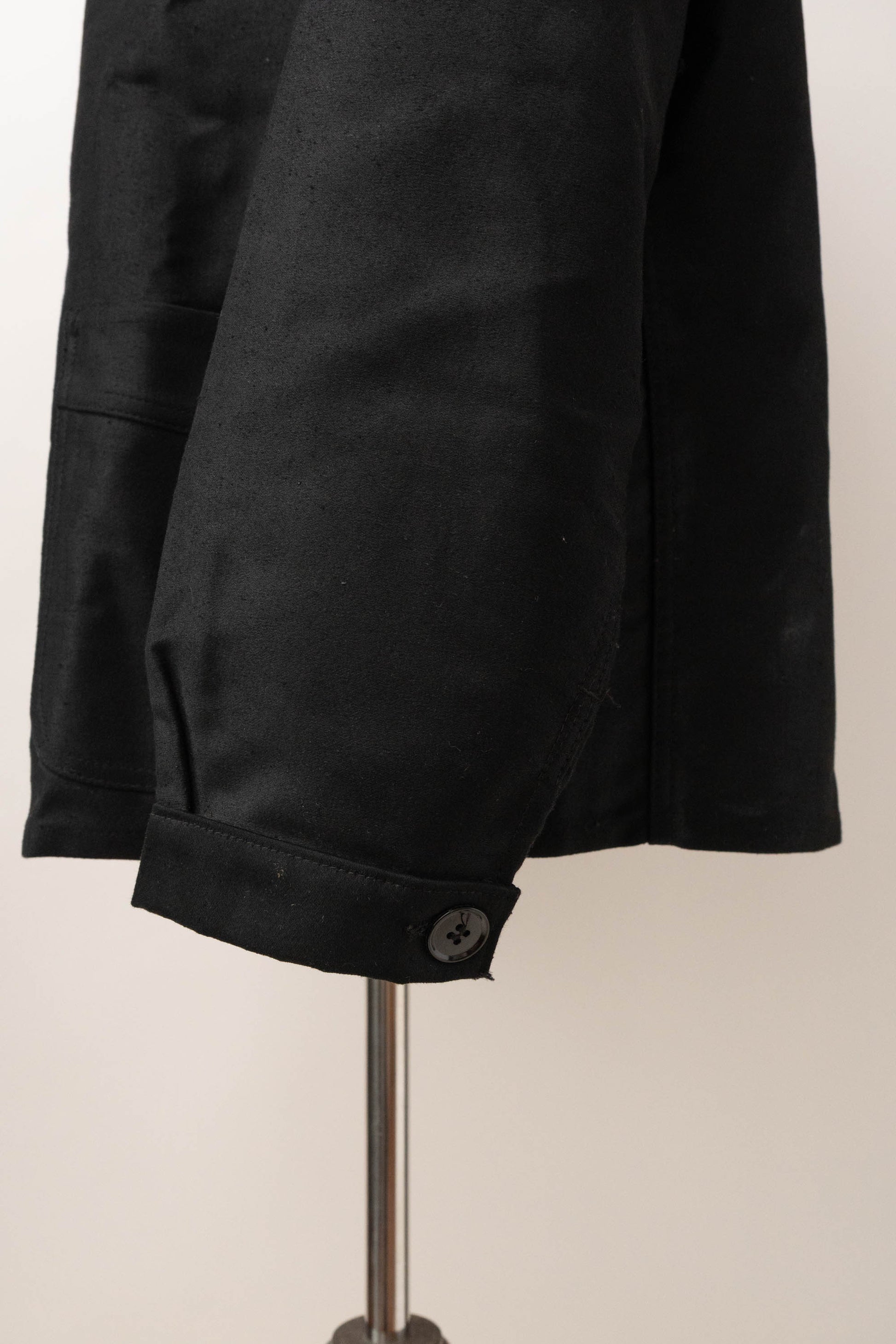 50s French Work Black Moleskin Jacket "Le Mont St Michel"size58 deadstock