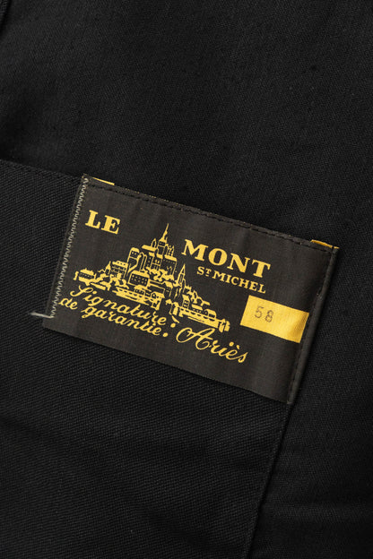 50s French Work Black Moleskin Jacket "Le Mont St Michel"size58 deadstock
