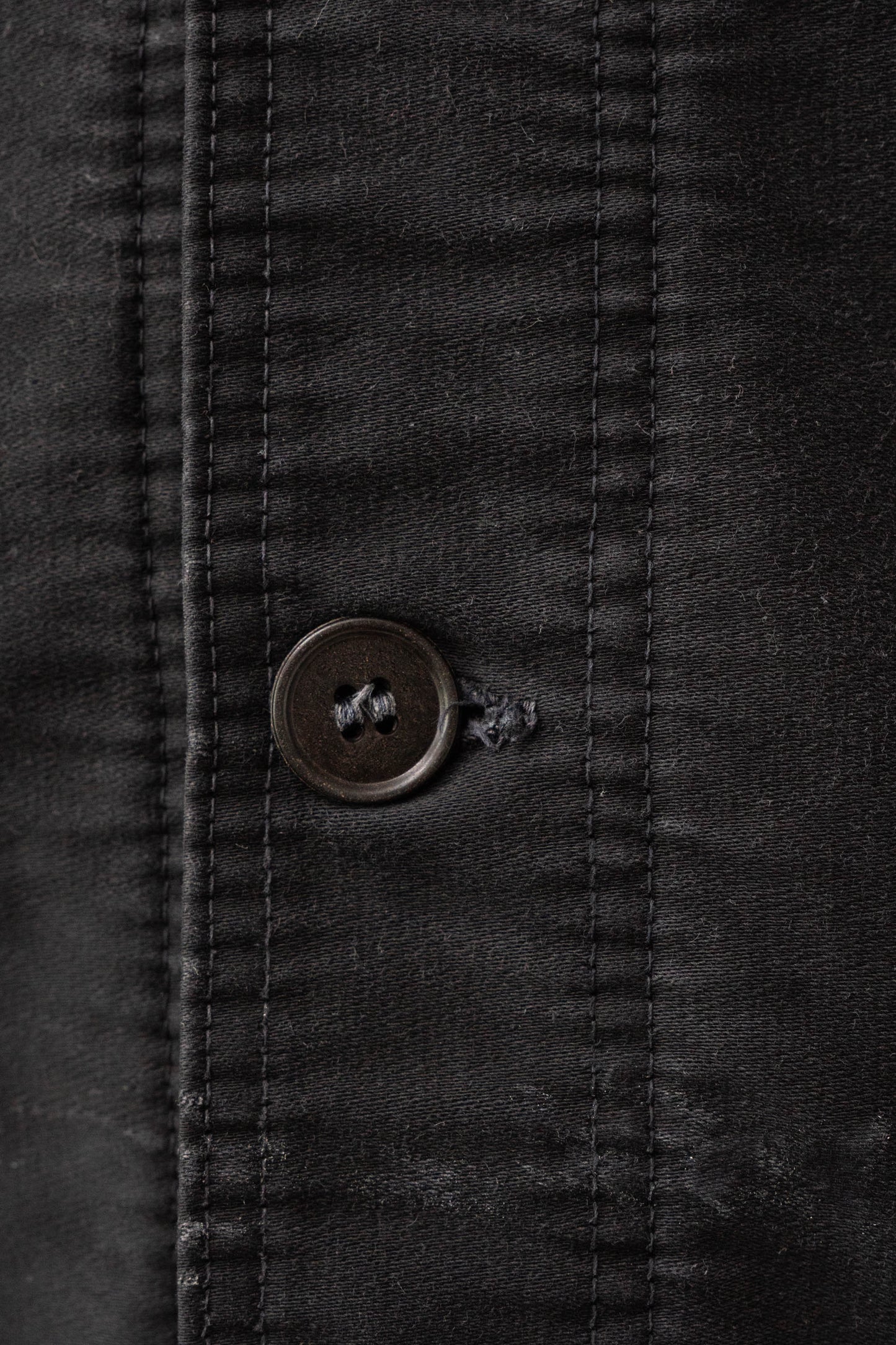 ~50s French Work Black Moleskin Jacket "Le Mont St Michel"size52