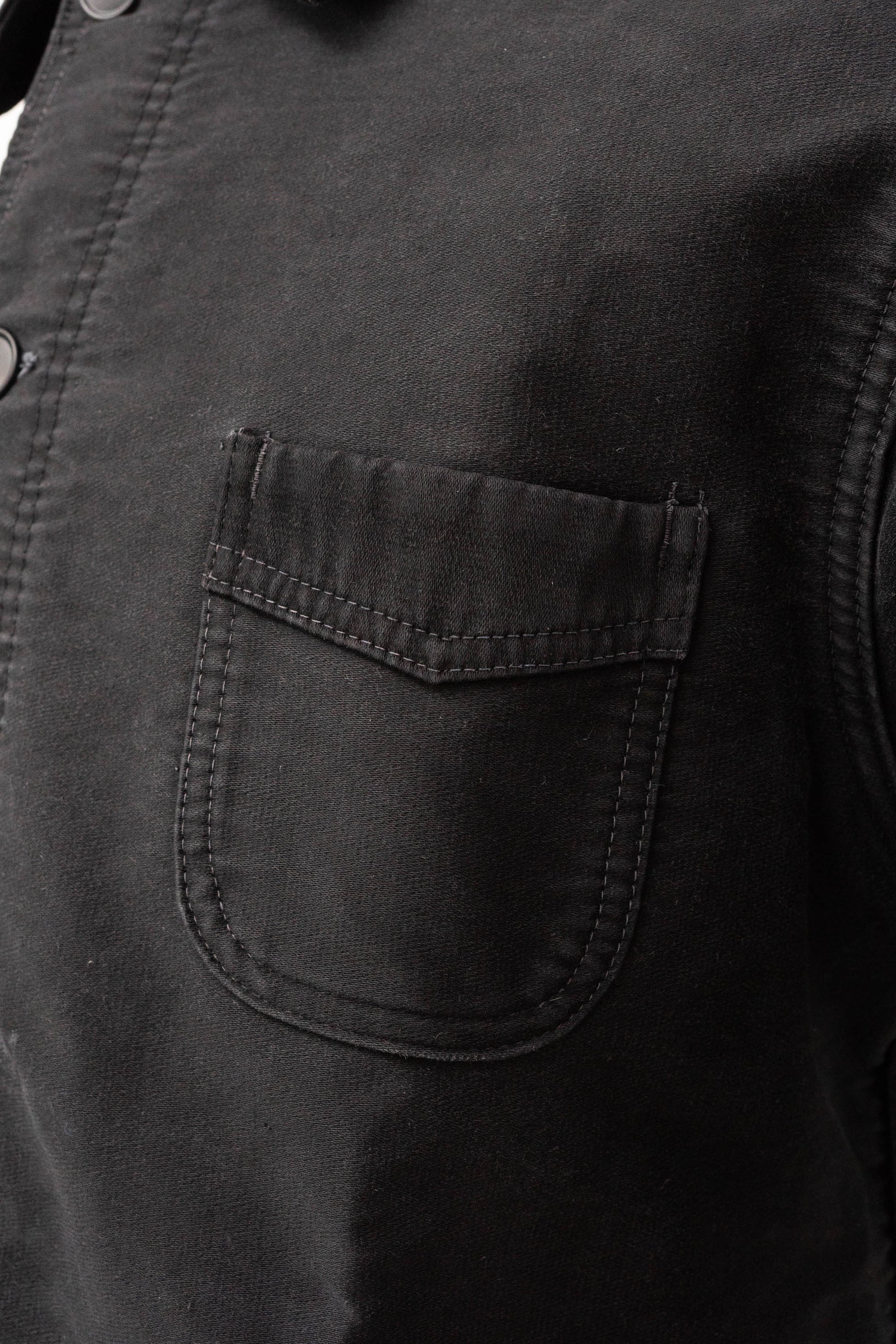 ~50s French Work Black Moleskin Jacket "Le Mont St Michel"size52