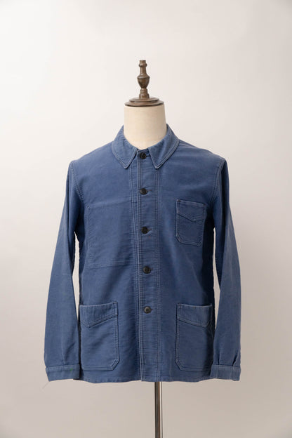 40s french work blue moleskin jacket