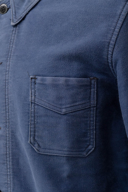 40s french work blue moleskin jacket