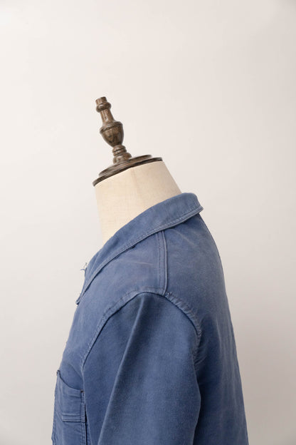 40s french work blue moleskin jacket