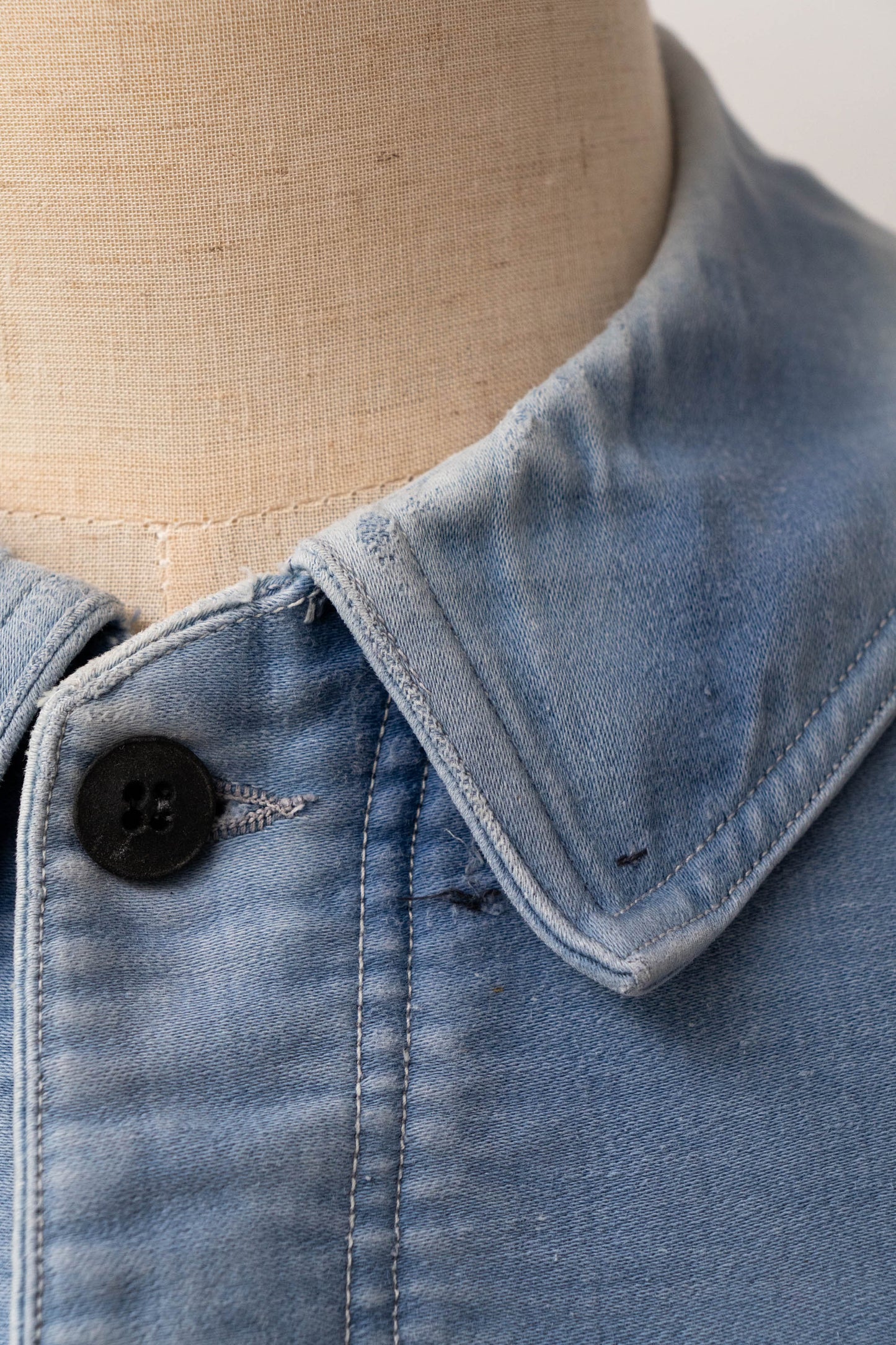 40s french work blue moleskin jacket good fade