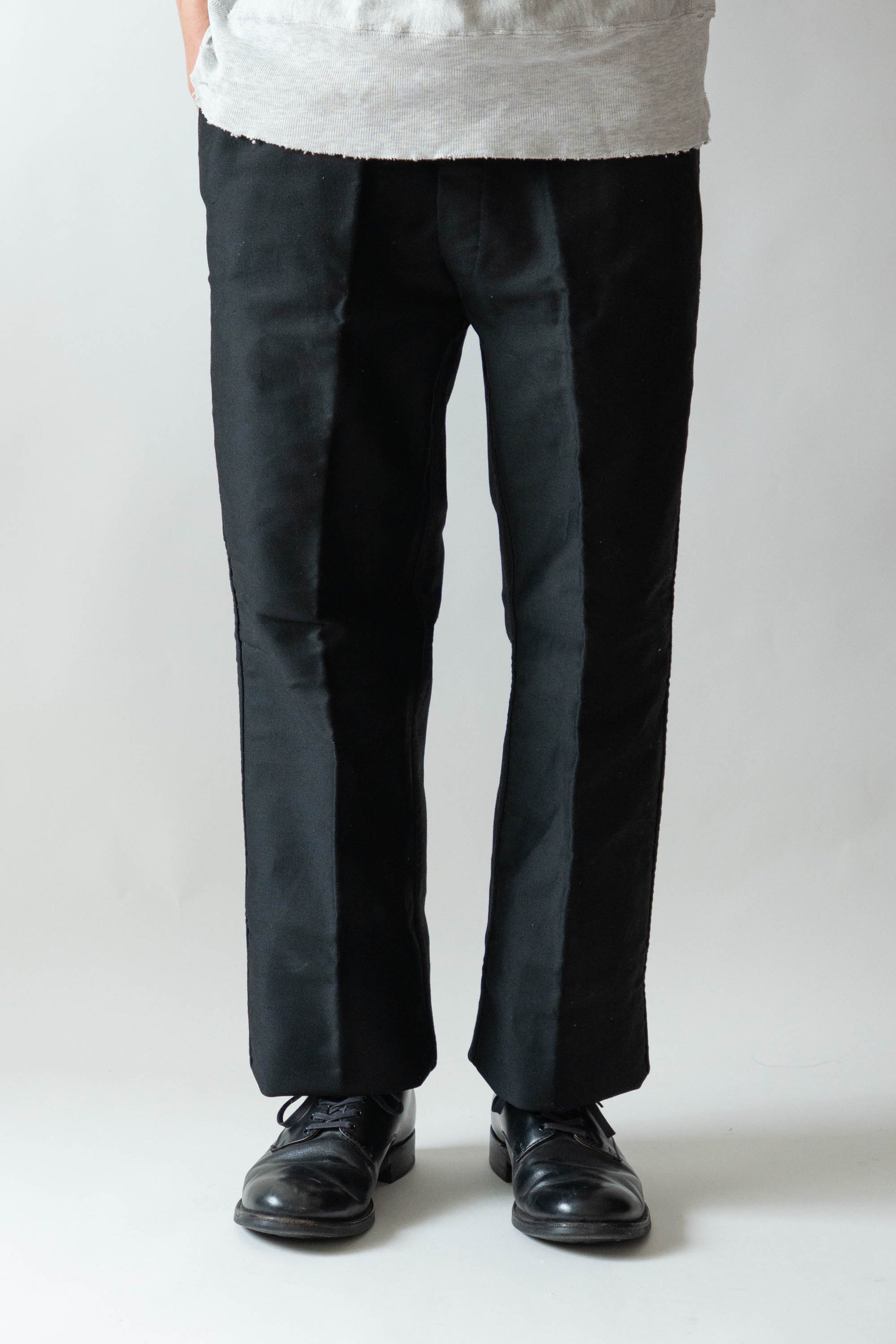 50s French Work Black Moleskin pants "Le Mont St Michel"