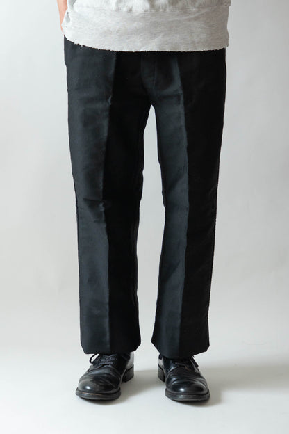 50s French Work Black Moleskin pants "Le Mont St Michel"