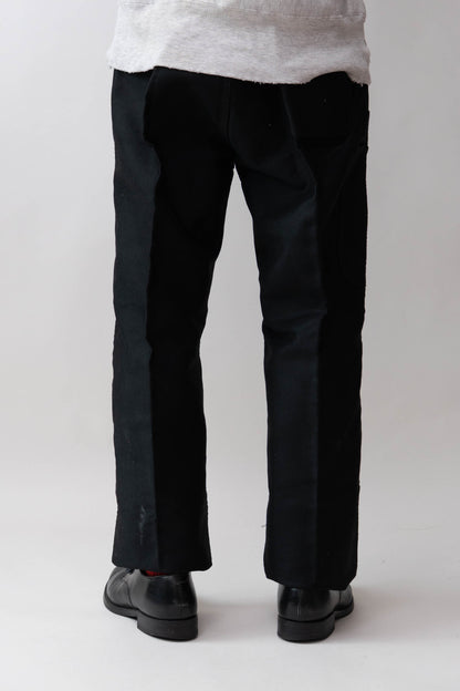 50s French Work Black Moleskin pants "Le Mont St Michel"
