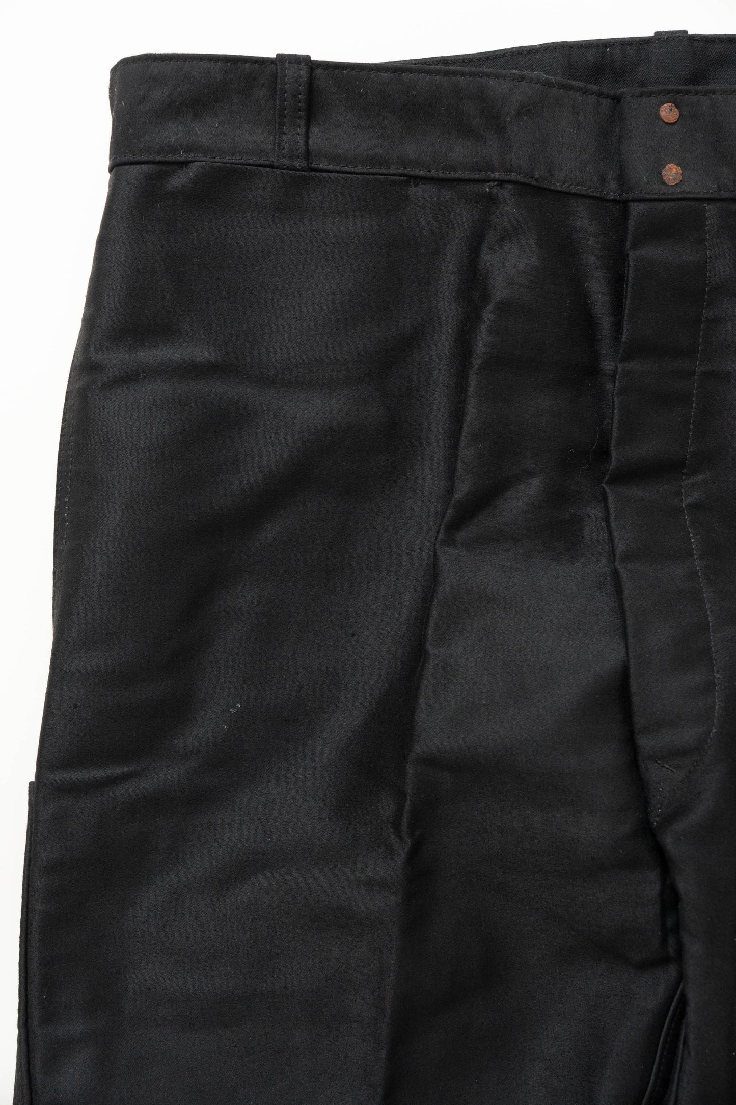 50s French Work Black Moleskin pants "Le Mont St Michel"