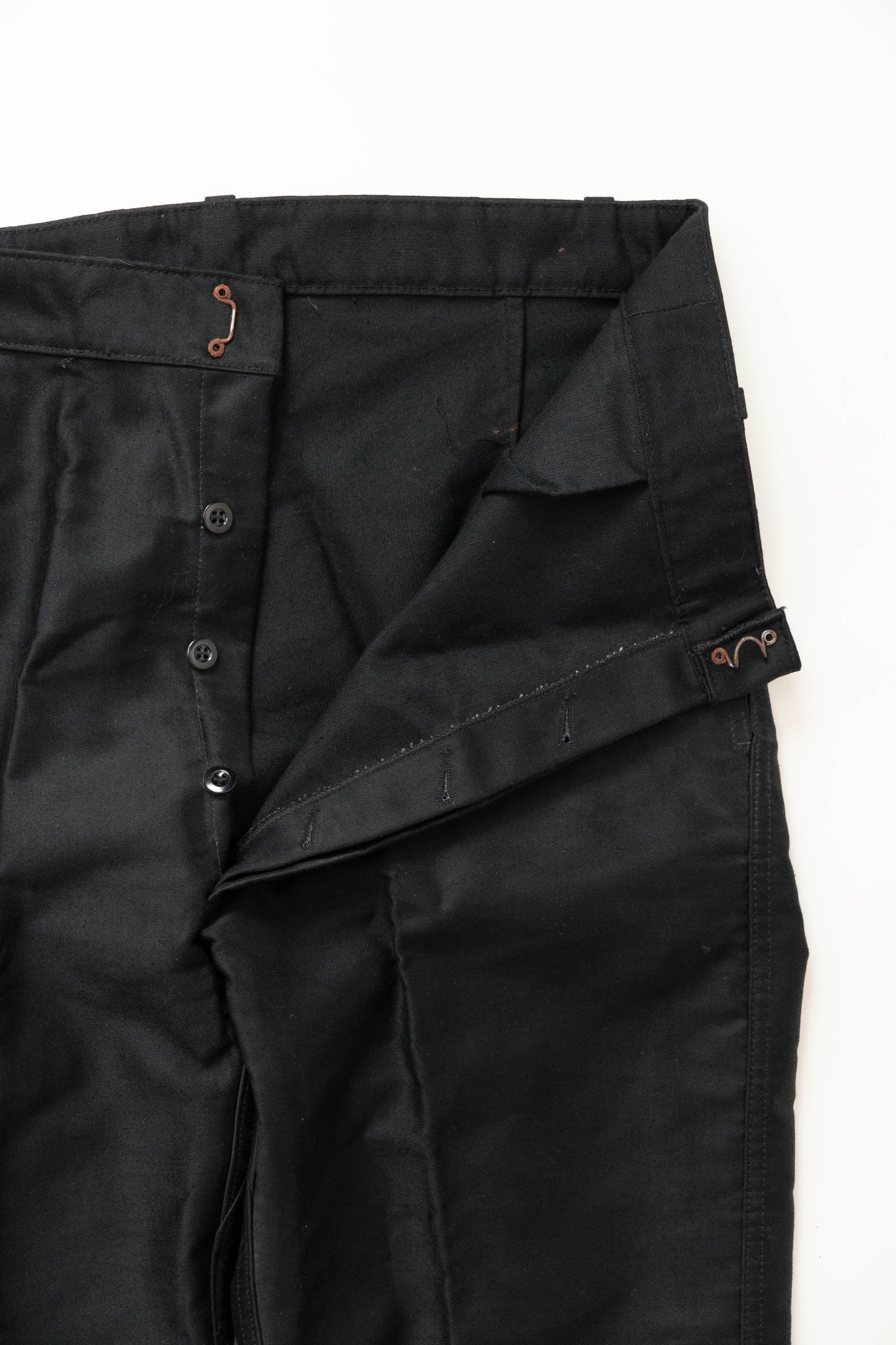 50s French Work Black Moleskin pants 