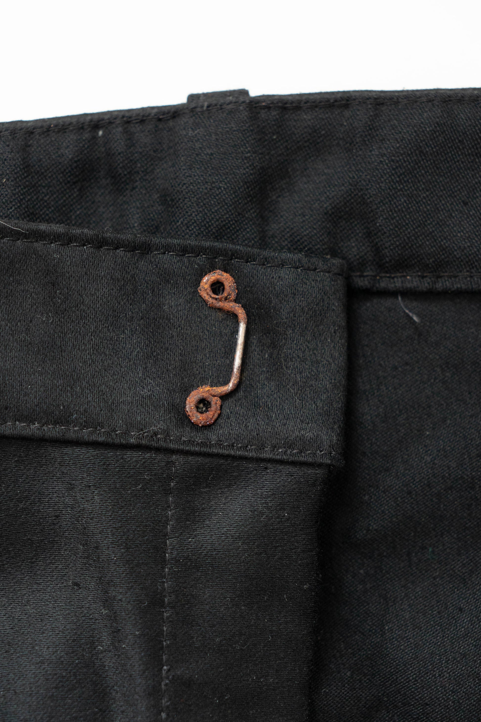 50s French Work Black Moleskin pants "Le Mont St Michel"
