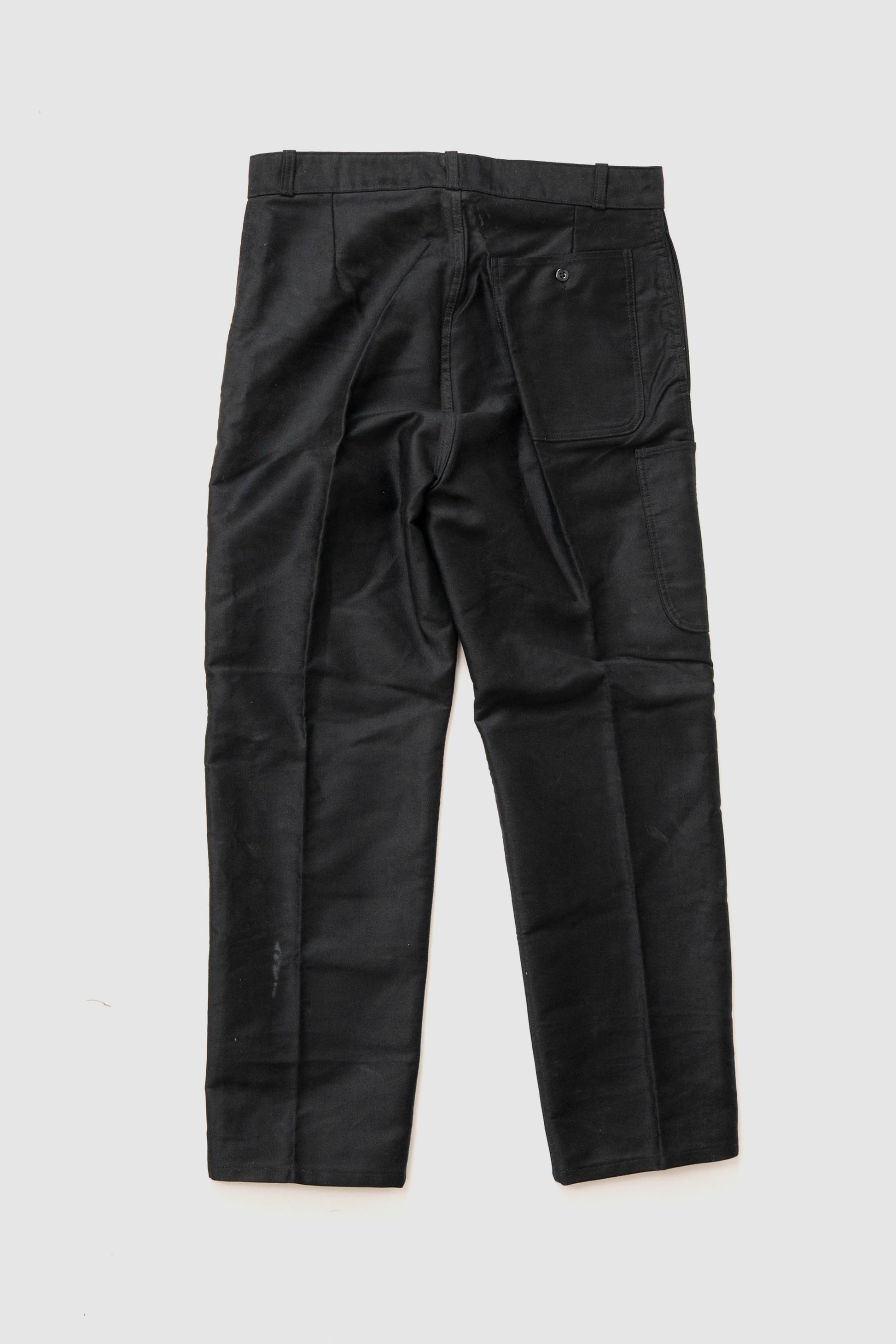 50s French Work Black Moleskin pants "Le Mont St Michel"