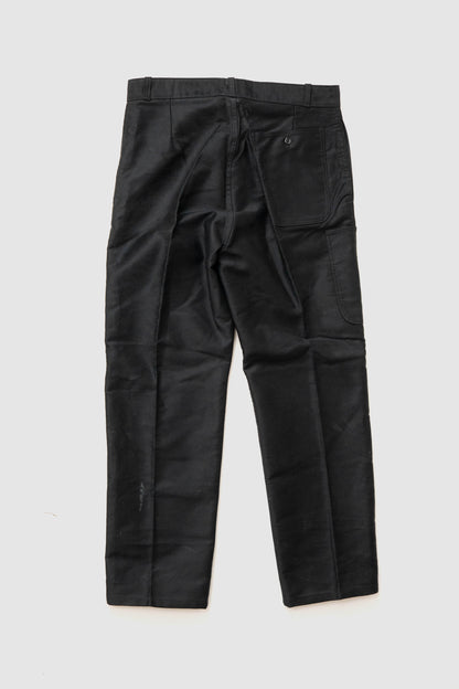 50s French Work Black Moleskin pants "Le Mont St Michel"