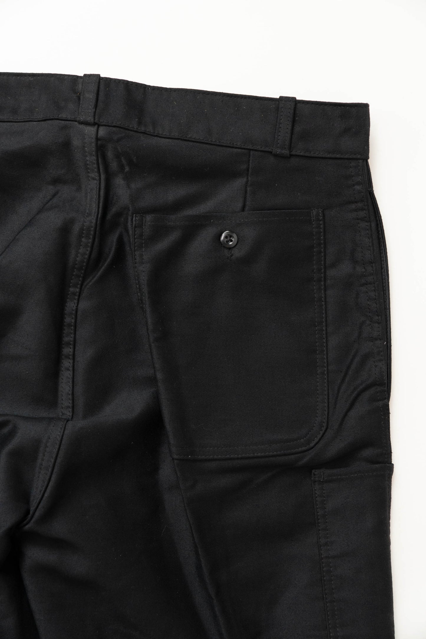 50s French Work Black Moleskin pants "Le Mont St Michel"