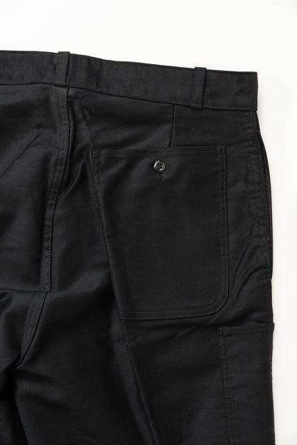 50s French Work Black Moleskin pants "Le Mont St Michel"