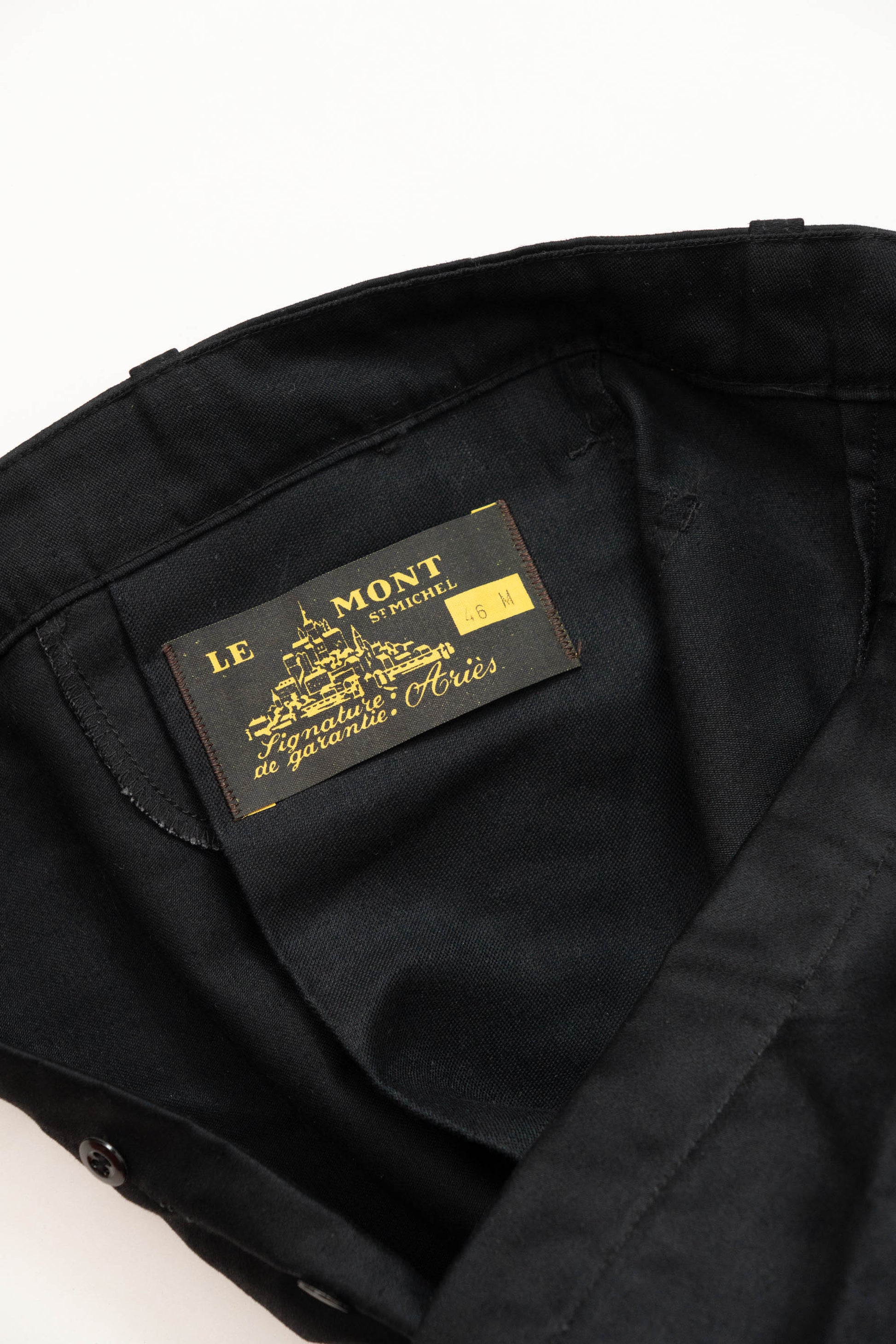 50s French Work Black Moleskin pants "Le Mont St Michel"