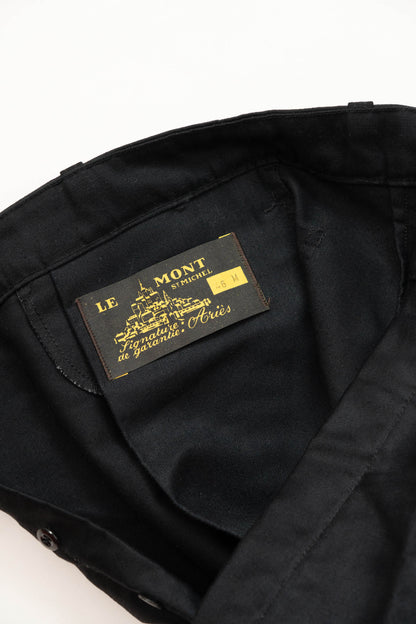 50s French Work Black Moleskin pants "Le Mont St Michel"