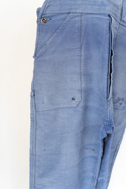 50 年代法國工裝 Moleskin 背帶褲“BARBE BLUE”