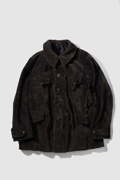 30s Hunting Corduroy Jacket Lining Light Black Moleskin&Metis DEADSTOCK