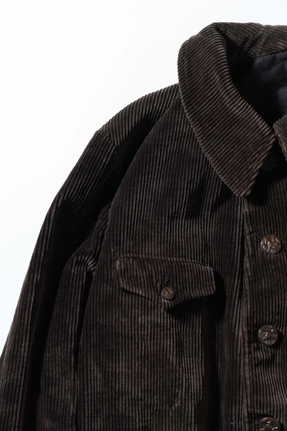 30s Hunting Corduroy Jacket Lining Light Black Moleskin&Metis DEADSTOCK