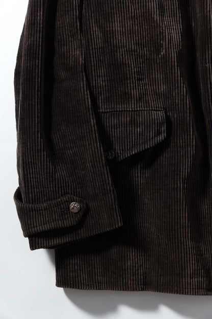 30s Hunting Corduroy Jacket Lining Light Black Moleskin&Metis DEADSTOCK
