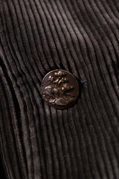 30s Hunting Corduroy Jacket Lining Light Black Moleskin&Metis DEADSTOCK