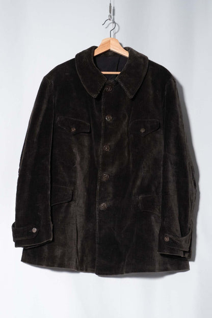 30s Hunting Corduroy Jacket Lining Light Black Moleskin&Metis DEADSTOCK