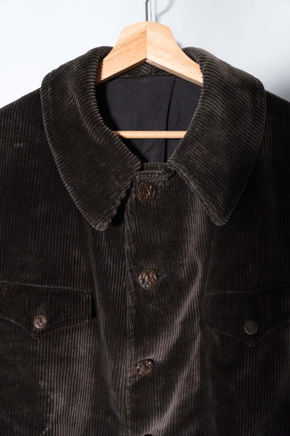 30s Hunting Corduroy Jacket Lining Light Black Moleskin&Metis DEADSTOCK