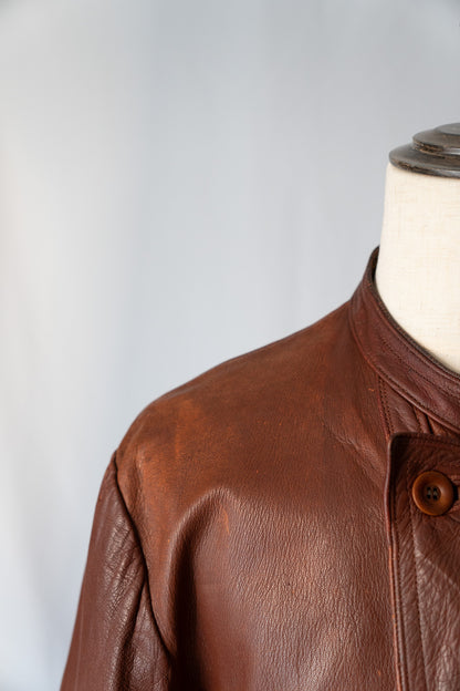 〜40s Sweden Work Goatskin Double Breasted Leather Jacket