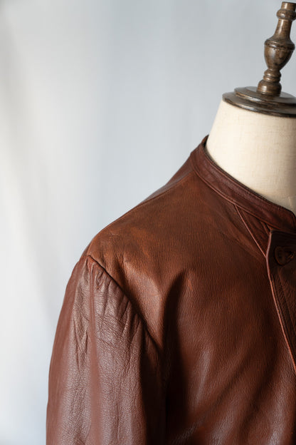 〜40s Sweden Work Goatskin Double Breasted Leather Jacket