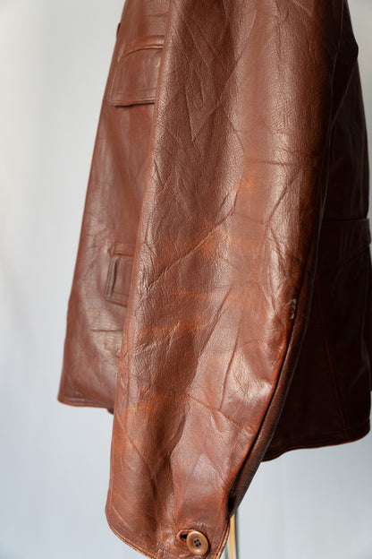 〜40s Sweden Work Goatskin Double Breasted Leather Jacket