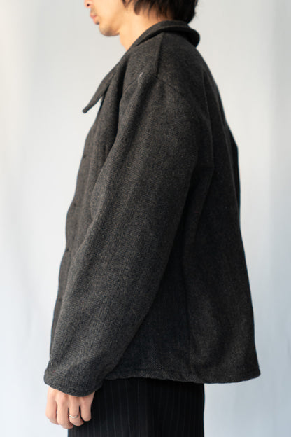 50s French Work Wool Herrinebone Farmers Jacket
