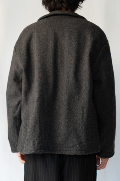 50s French Work Wool Herrinebone Farmers Jacket