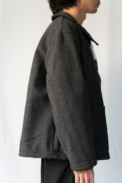 50s French Work Wool Herrinebone Farmers Jacket